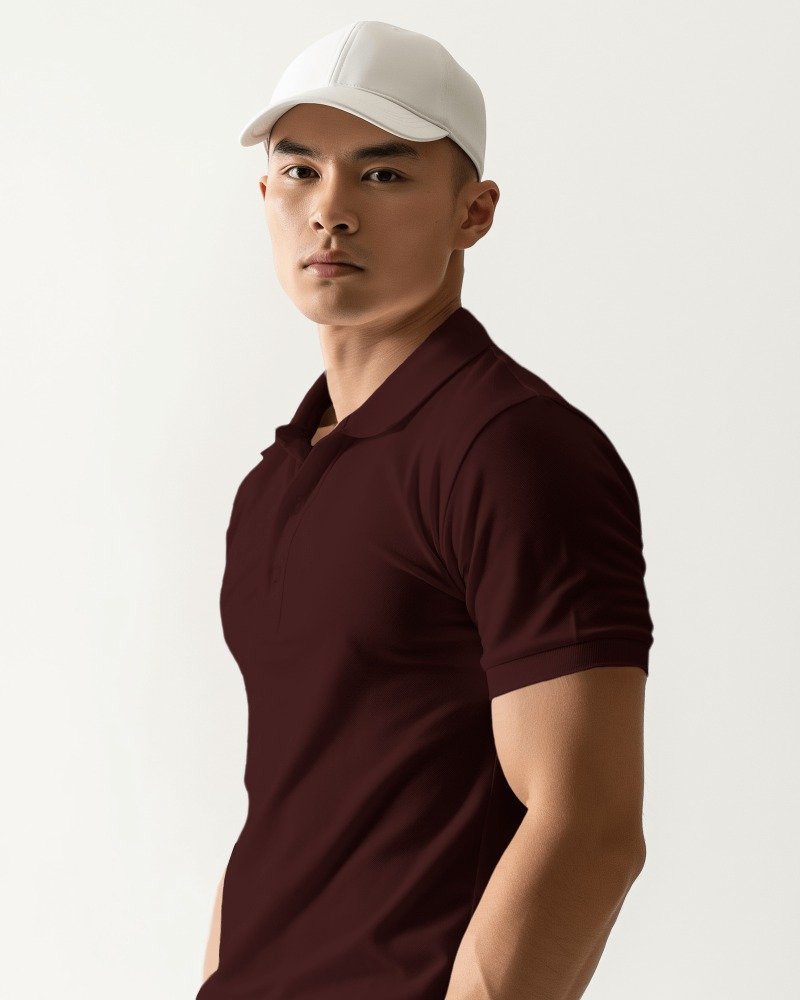 Polo Solid maroon